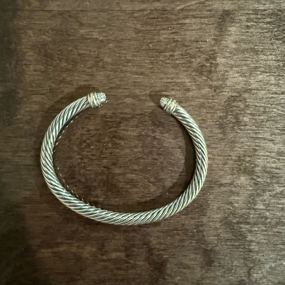David Yurmam Cable Bracelet Sterling Silver with Pavé Diamond Domes, 5mm - Picture 2 of 5